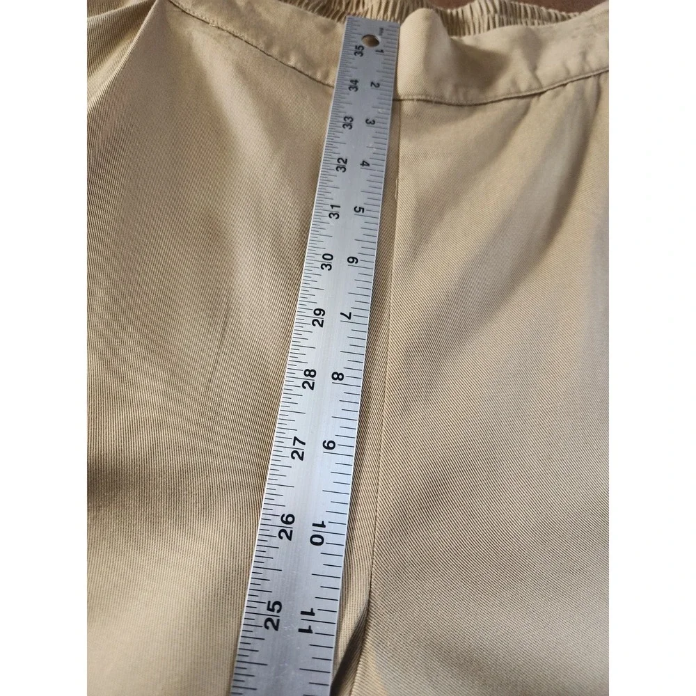 Preppy Wide Leg Palazzo Capri Pants XS Brown Oversized Quiet Luxury Academia